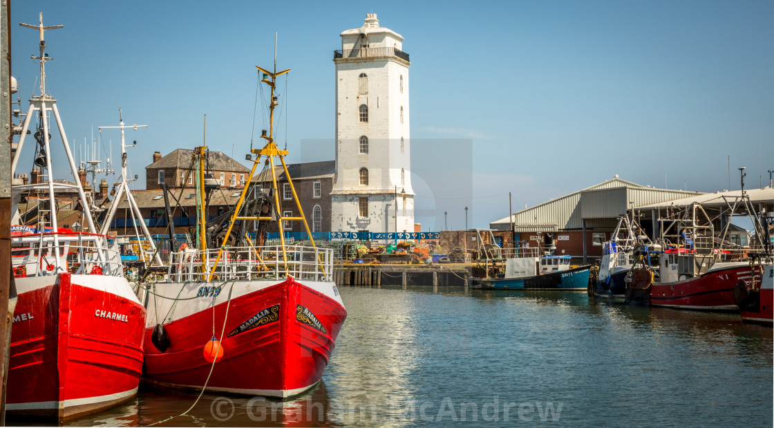 "The New Low Light from the fishing Quey , North Shields" stock image