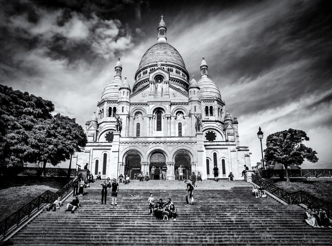 "The Basilica of the Sacred Heart of Paris, commonly known as Sacré-Cœur," stock image