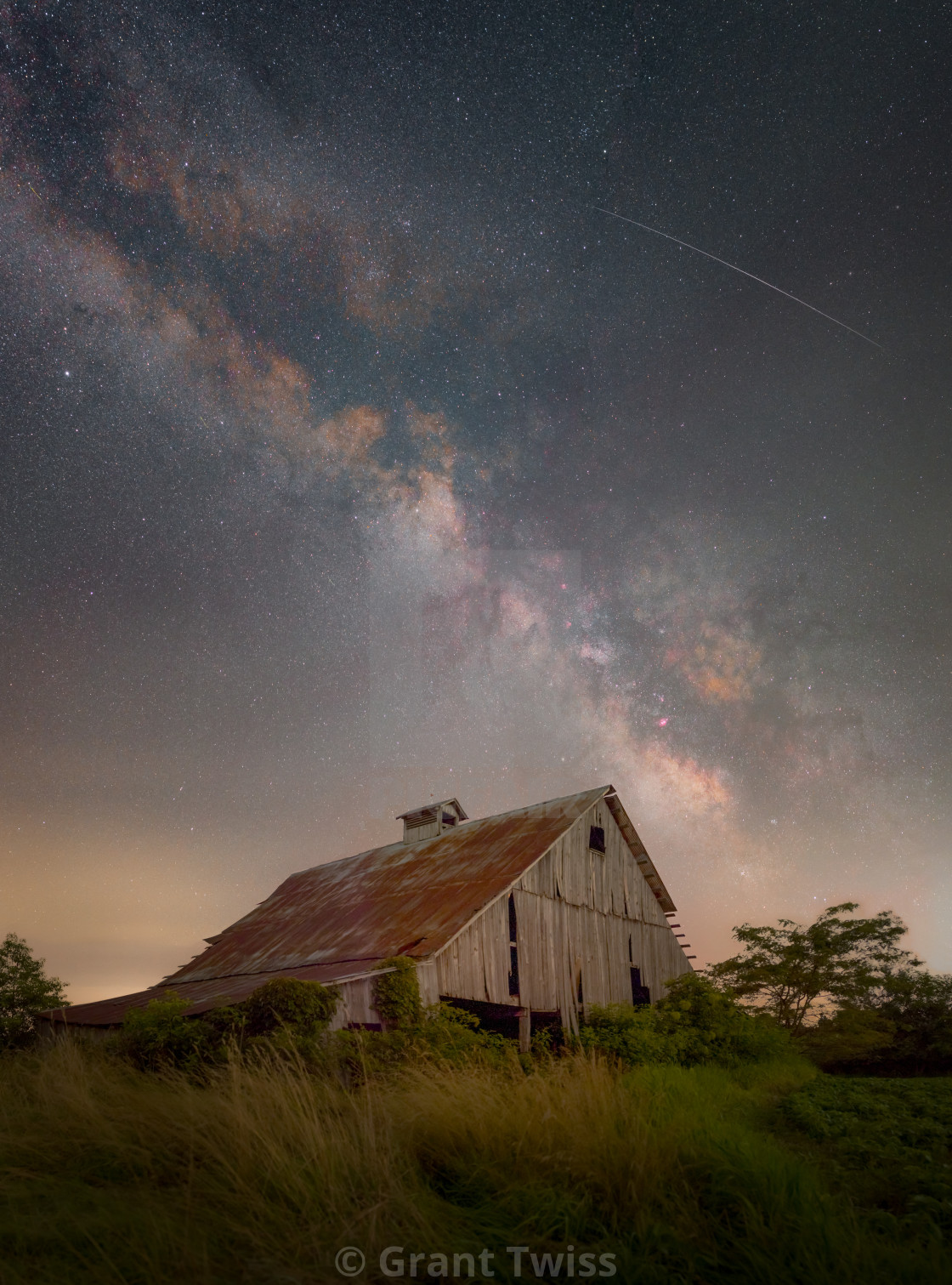 "Moonlit Barn" stock image