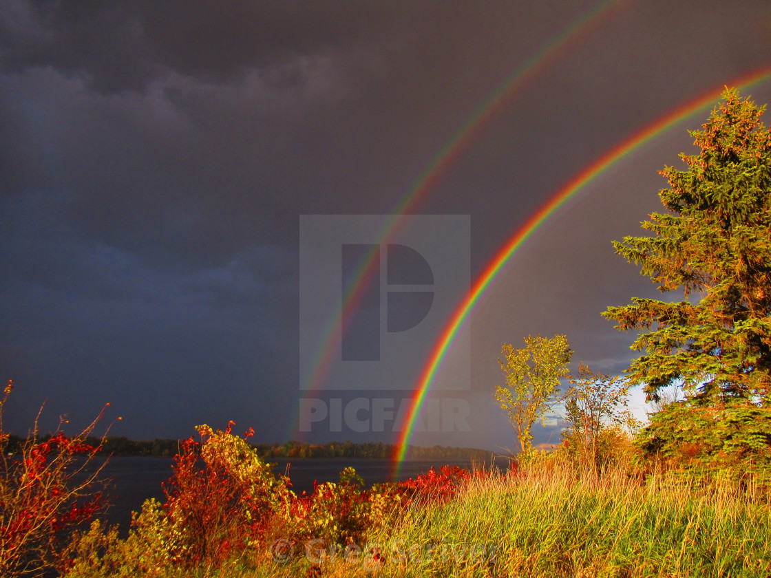 "Double rainbow" stock image