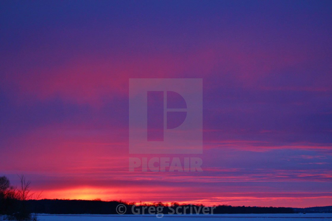 "Red Reflection Sunset" stock image