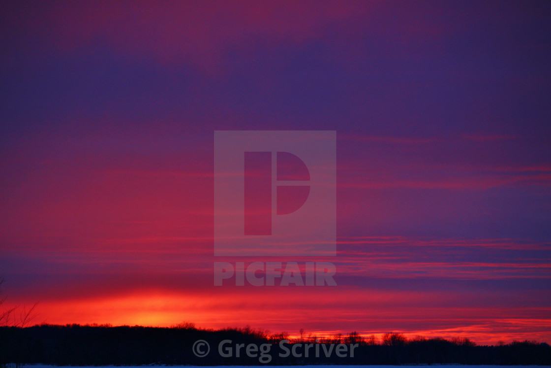 "Red Reflection Sunset" stock image