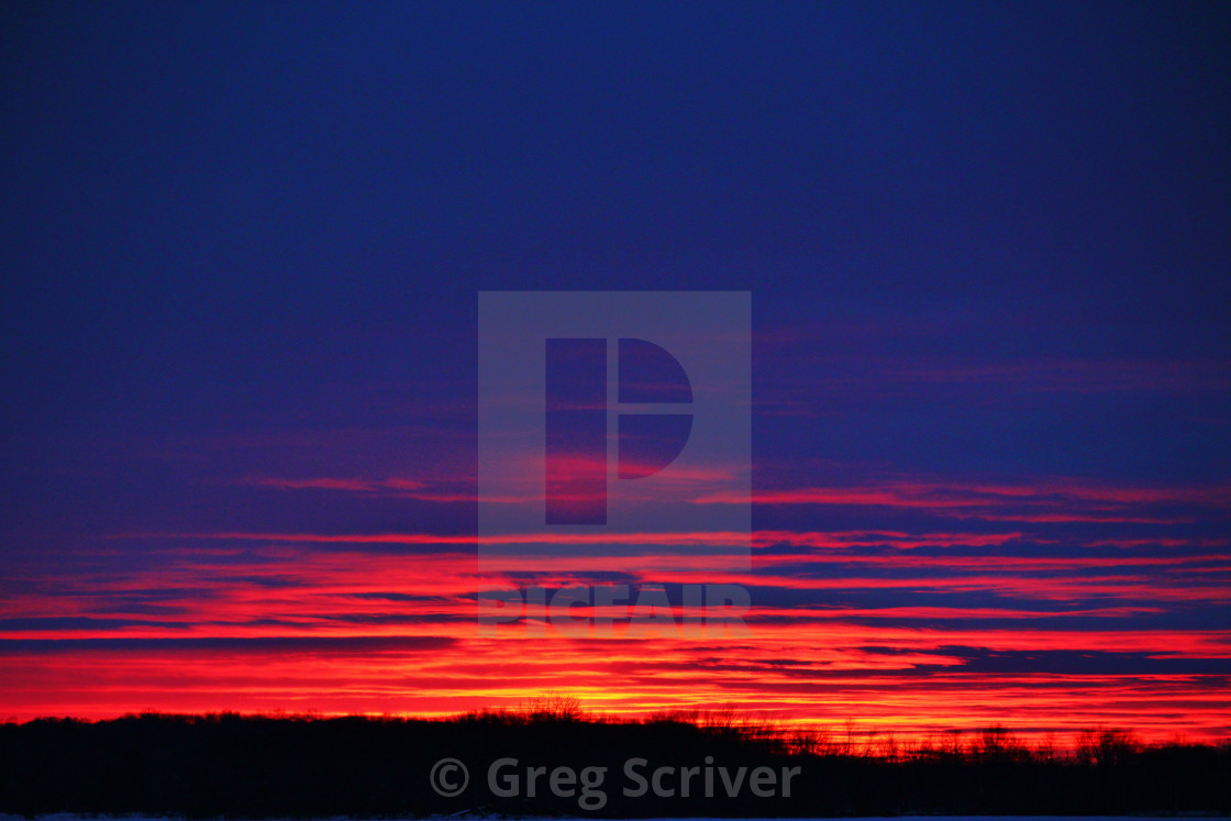 "Red Reflection Sunset" stock image