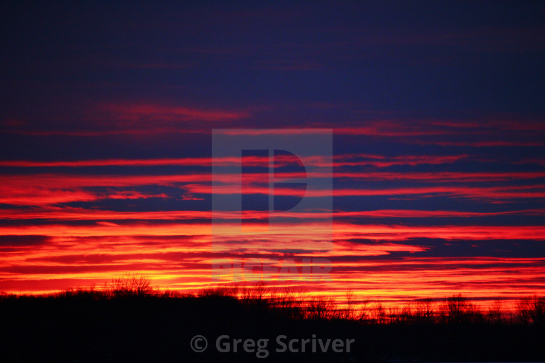 "Red Reflection Sunset" stock image