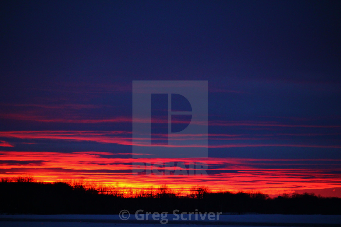 "Red Reflection Sunset" stock image