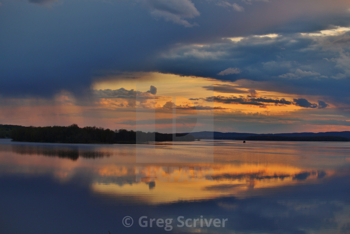 "Sunset Mirror Reflection" stock image