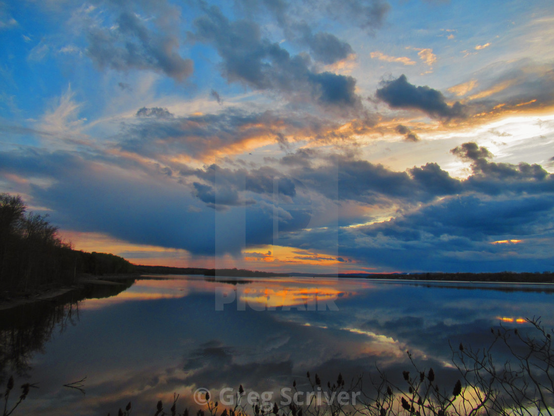 "Sunset Mirror Reflection" stock image