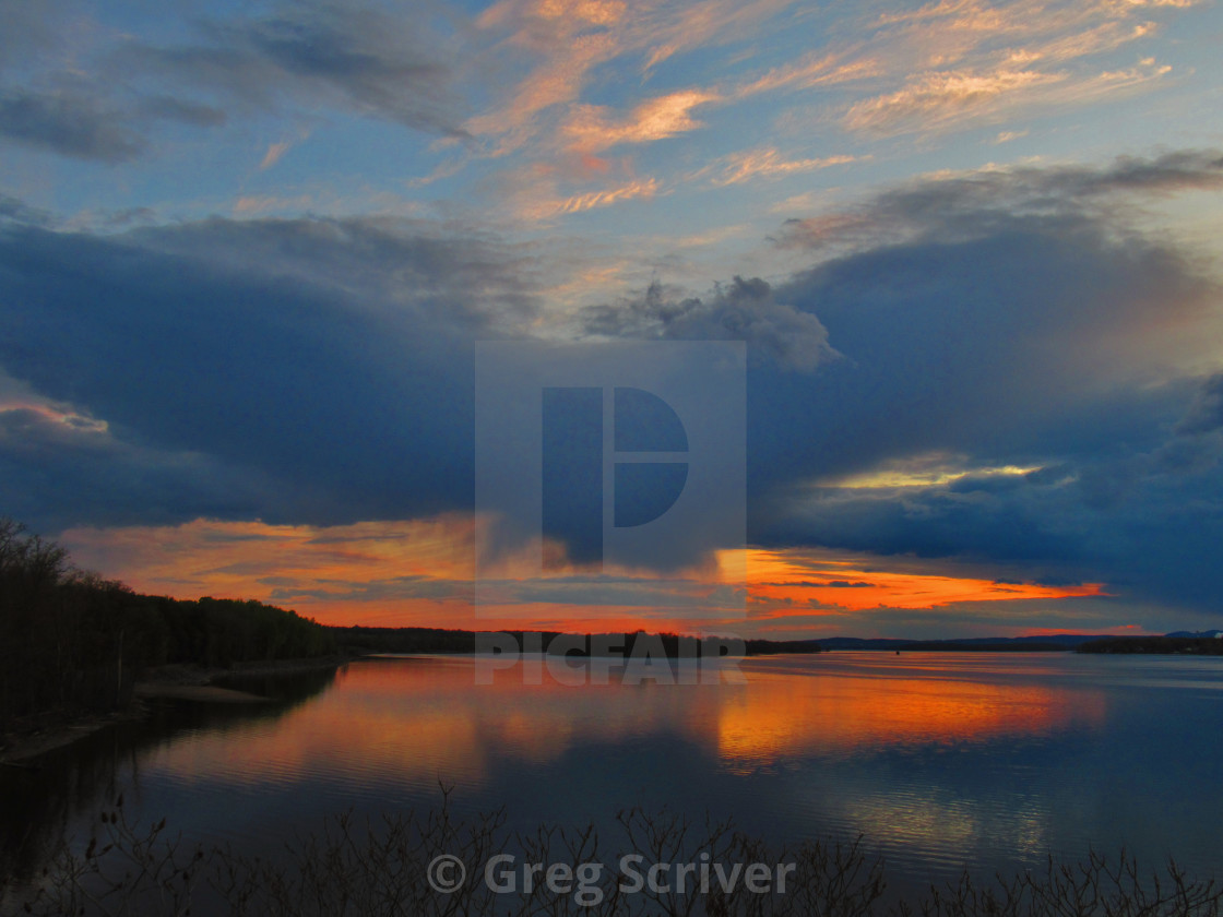 "Sunset Mirror Reflection" stock image