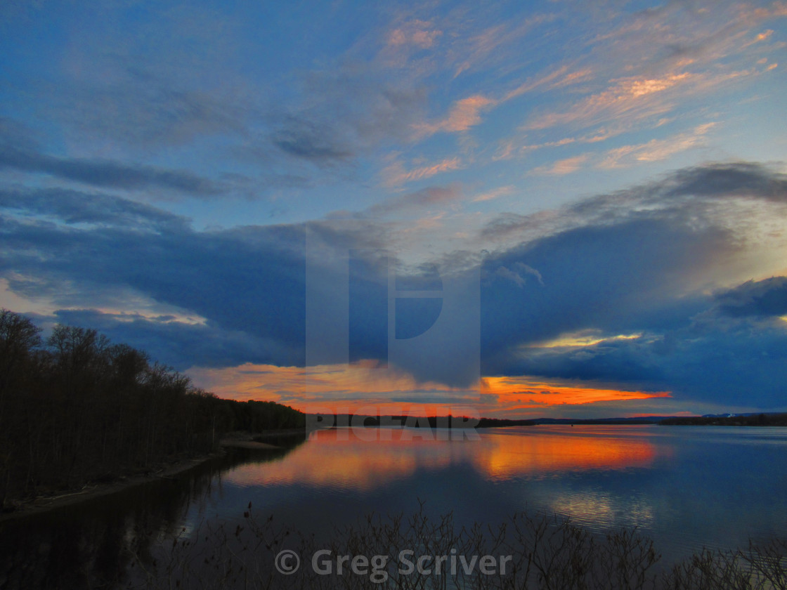 "Sunset Mirror Reflection" stock image