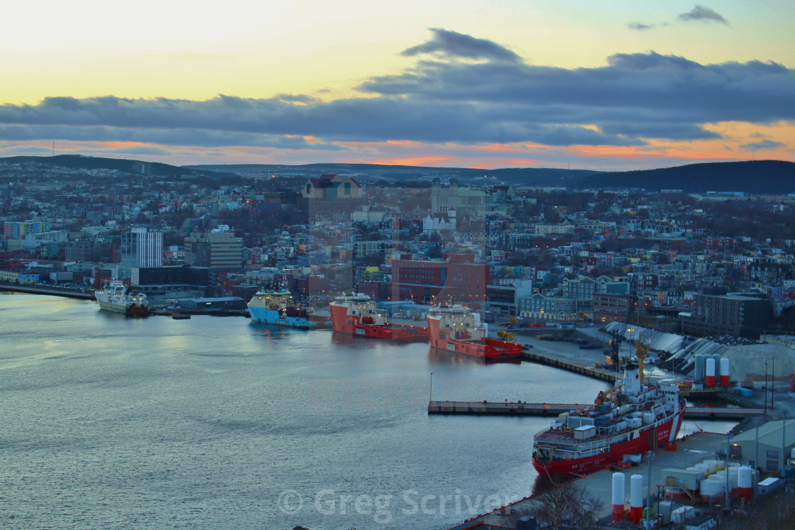 "St. John's Harbour Sunset" stock image