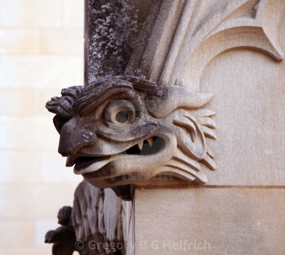 "Gargoyle Horror at The National Cathedral" stock image