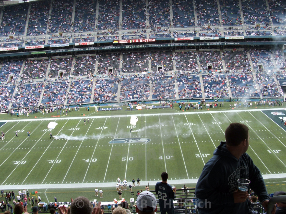 "Two Parachuter's landing into Stadium" stock image