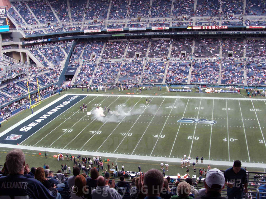 "Landing in Seahawks Stadium" stock image