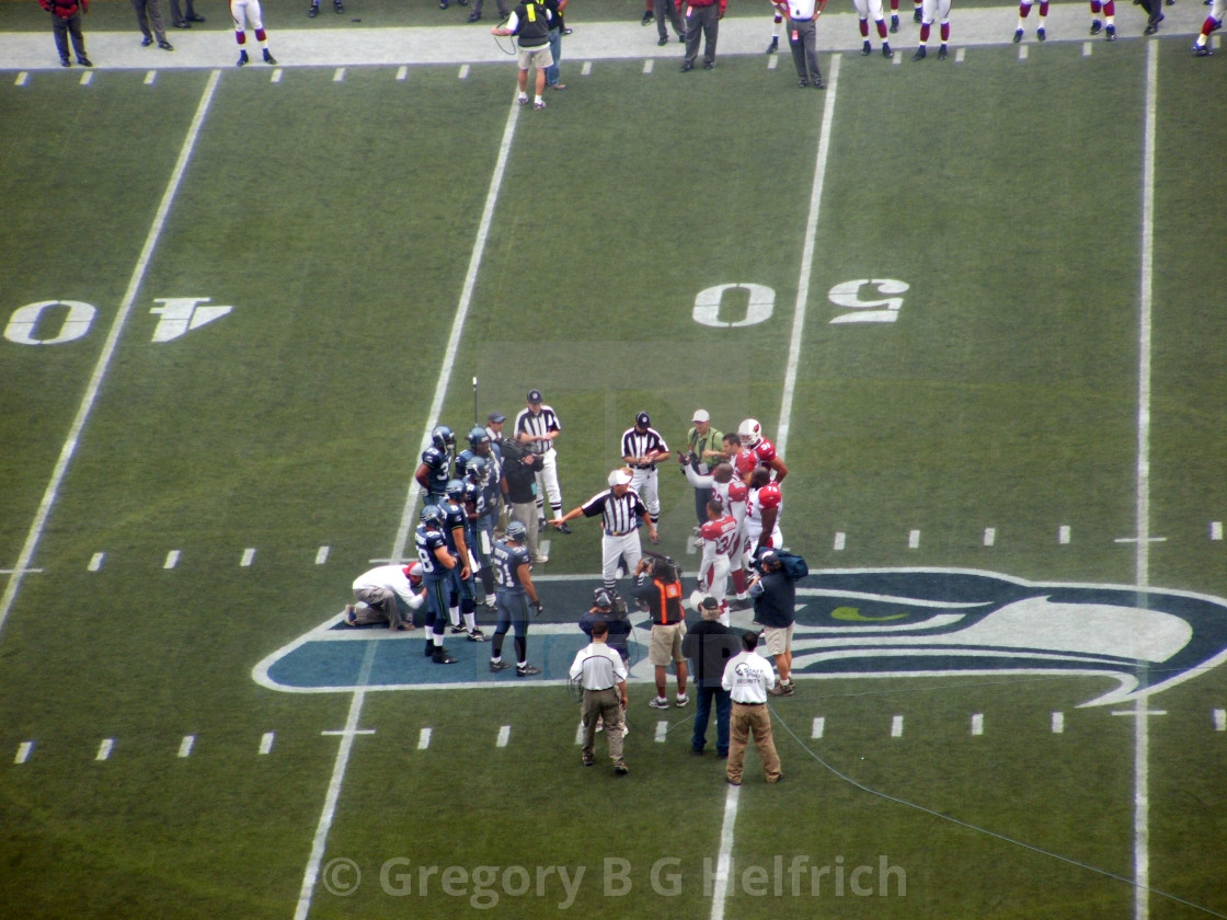 "Seahawks Win the Coin Toss" stock image