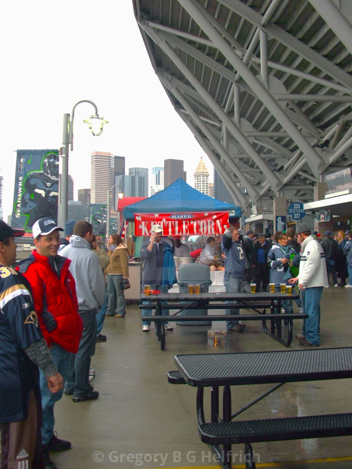 "300 Level of Seahawks Game Watching on Balcony" stock image