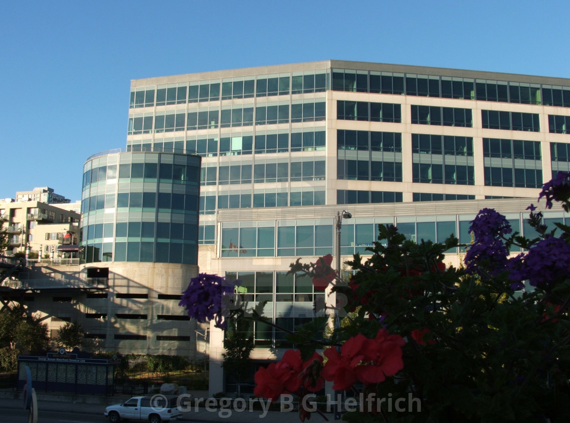 "Circular with Rectangular Building View" stock image