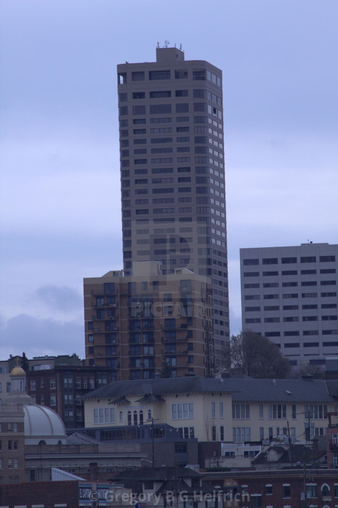 "View of Seattle Highrise from Denny Way" stock image