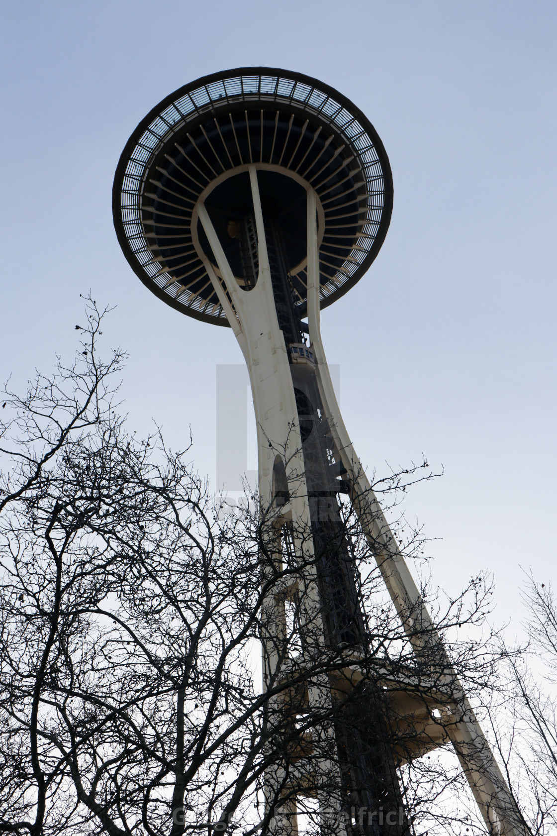 "Looking at Bottom of the Space Needle" stock image