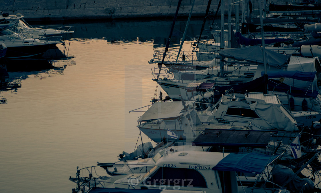 "the mass of the boats" stock image