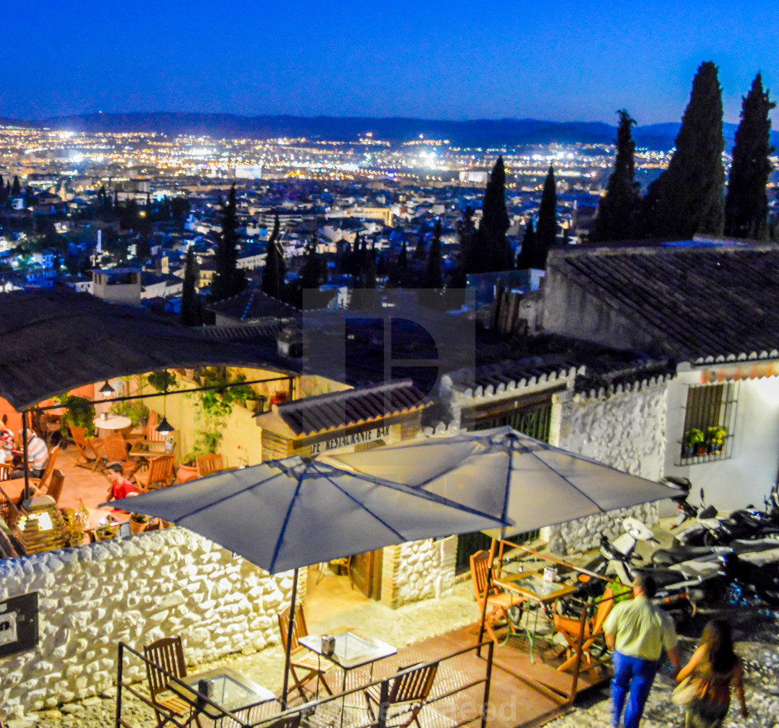 "THE CITY OF GRANADA" by Hafeez Saeed - £55.00 "THE CITY OF GRANADA" stock image