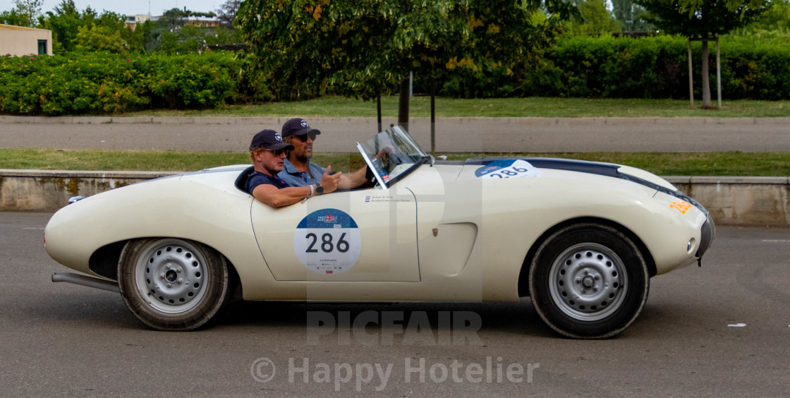 "Pins Bernhard van Oranje in the 2021 Mille Miglia" by Happy Hotelier - $31.41 "Pins Bernhard van Oranje in the 2021 Mille Miglia" stock image