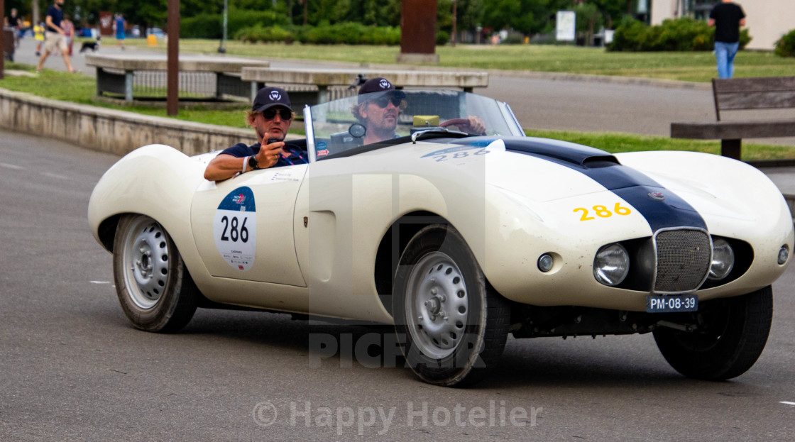 "Pins Bernhard van Oranje in the 2021 Mille Miglia" by Happy Hotelier - $31.41 "Pins Bernhard van Oranje in the 2021 Mille Miglia" stock image