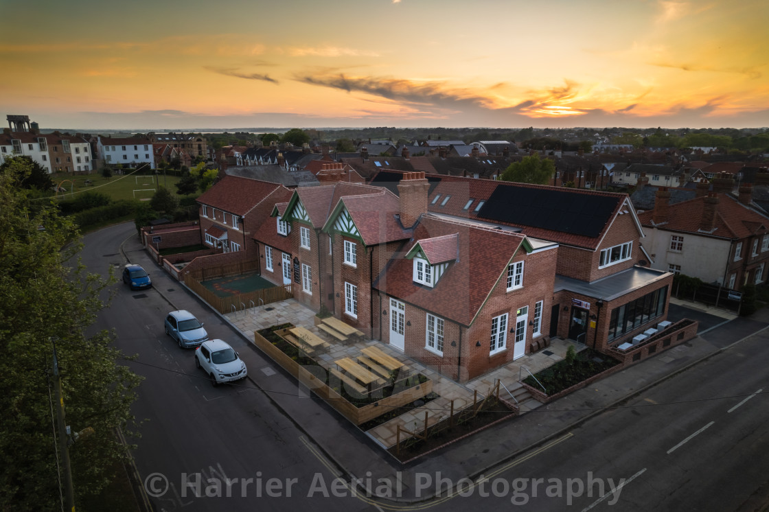 "Southwold Old Hospital at Sunset 3" stock image