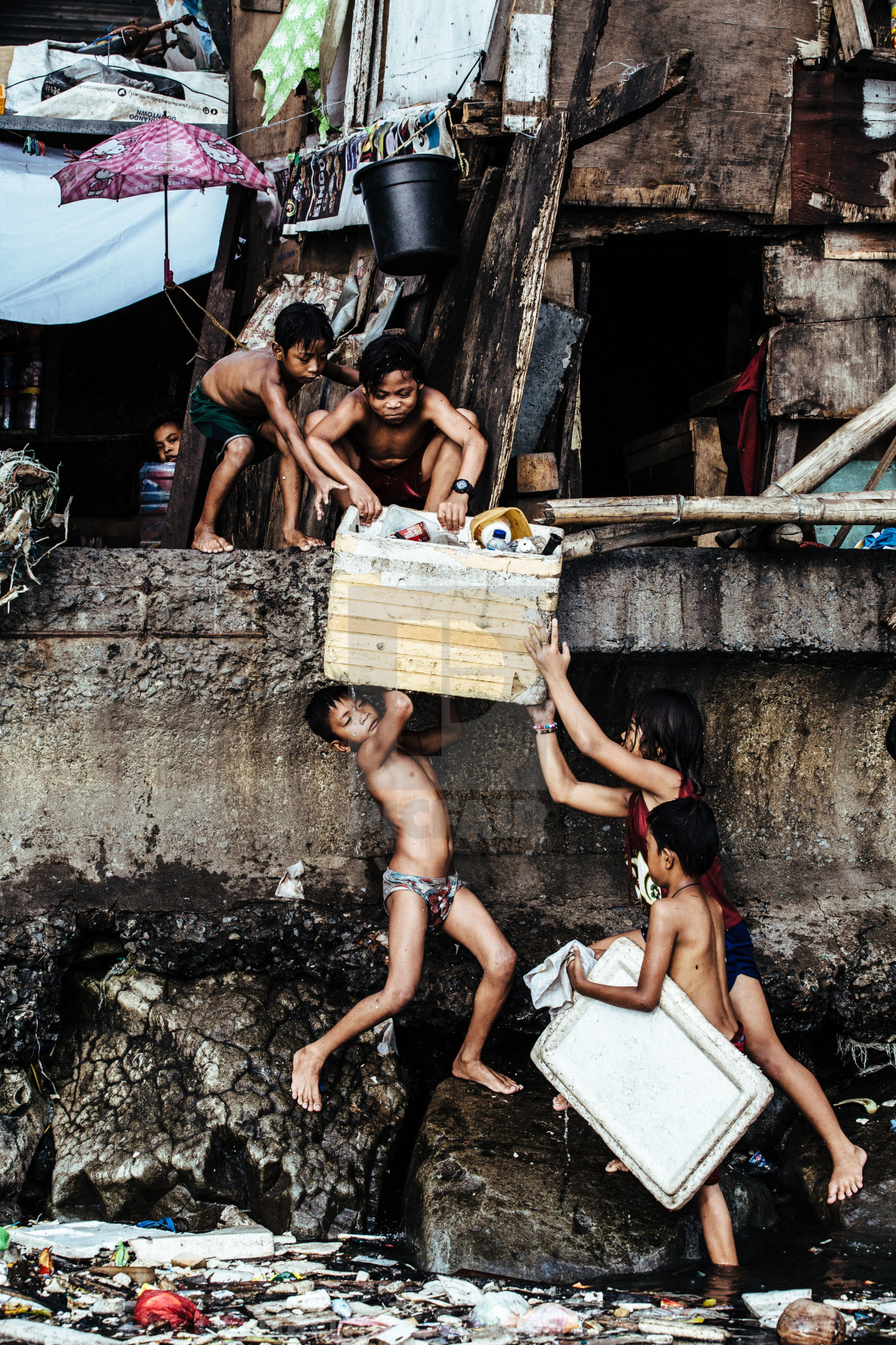 "Floating Kids Manila" stock image