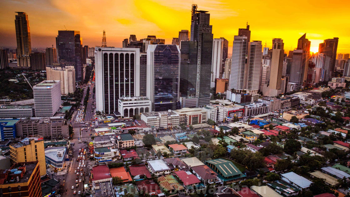 "Skyline Manila" by Hartmut Schwarzbach - $61.04 "Skyline Manila" stock image