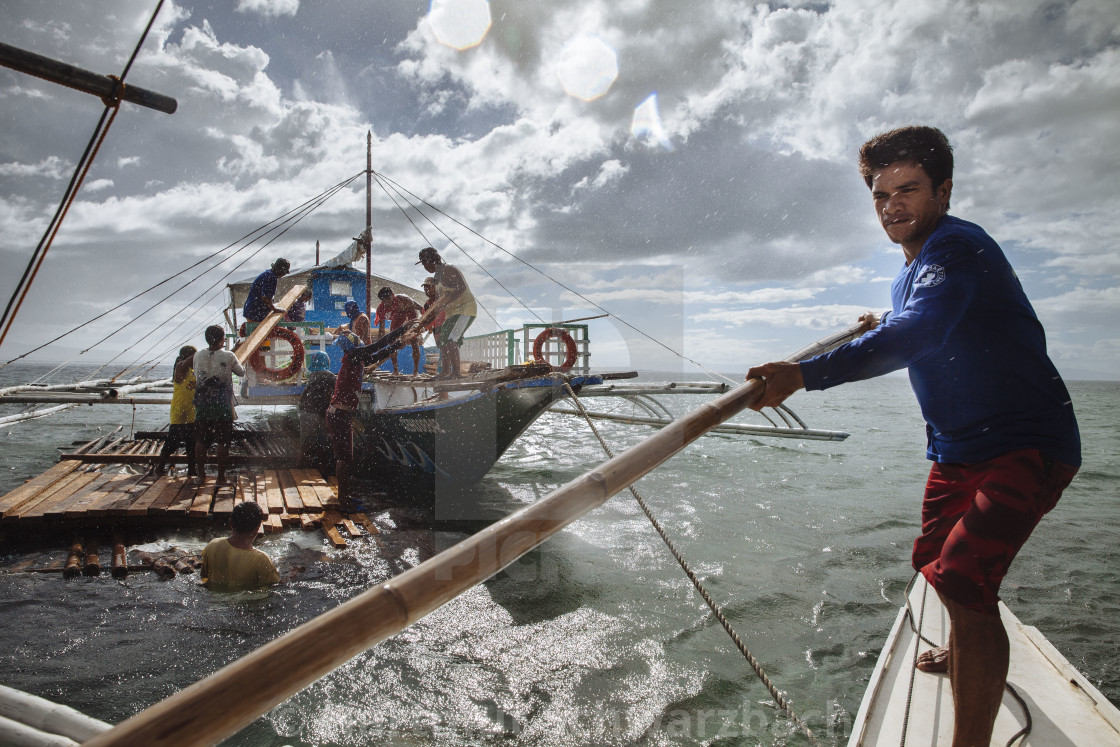 "Batasan Island in the Danajon Bank faces sea-level rise" stock image