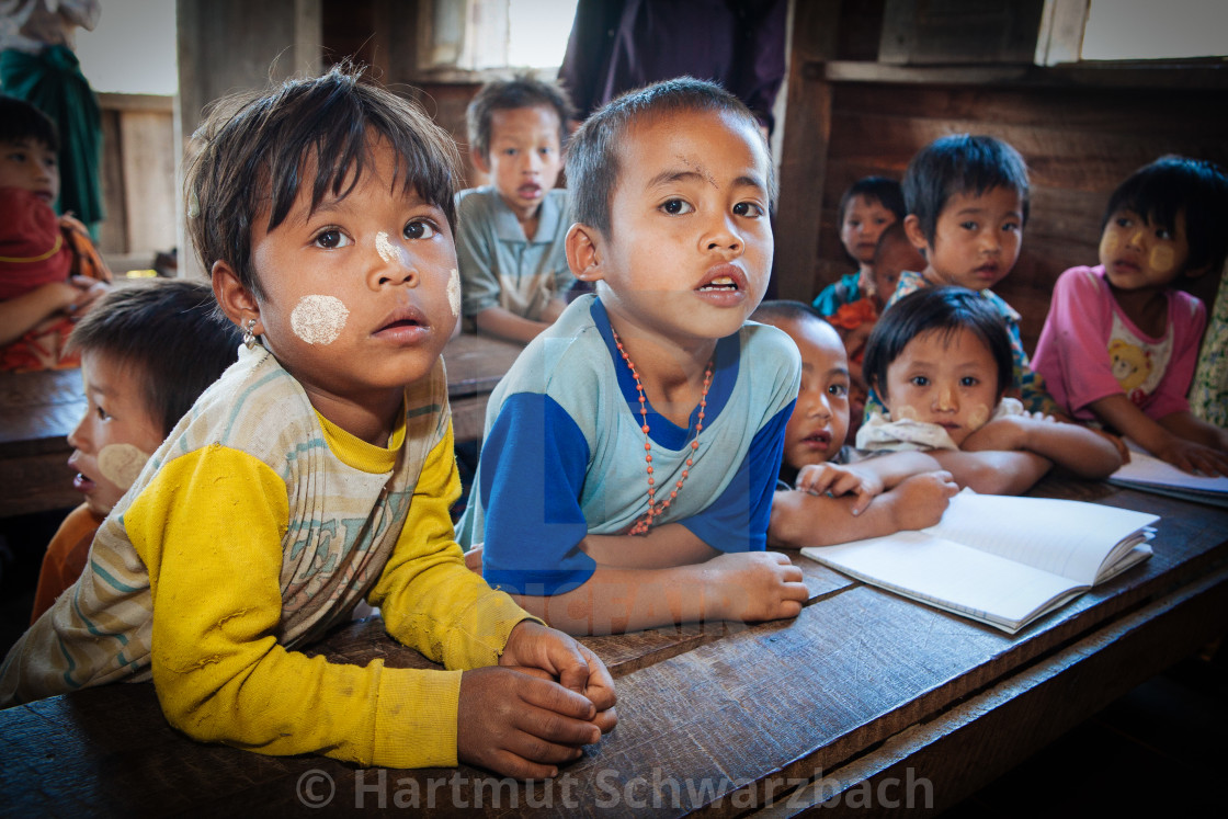 "Village School in Myanmar" stock image