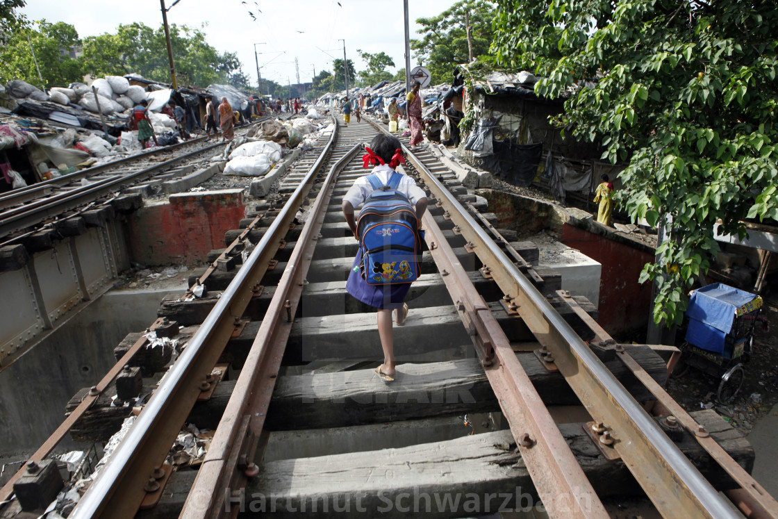 "Students from Tiljala Slum Kolkata India" stock image