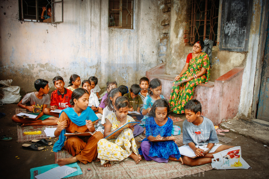 "Straßenschule in Kolkatta" stock image