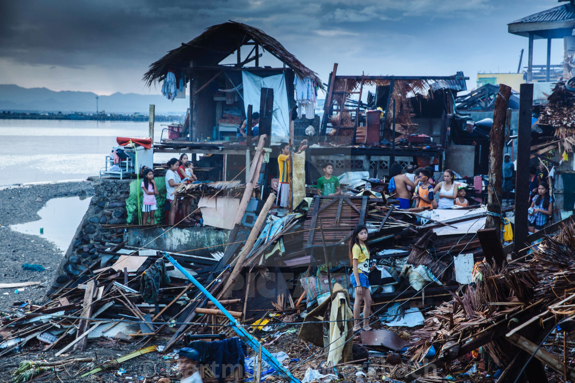 "Supertyphoon Haiyan Yolanda 2013 in Tacloban Leyte Philippines" stock image