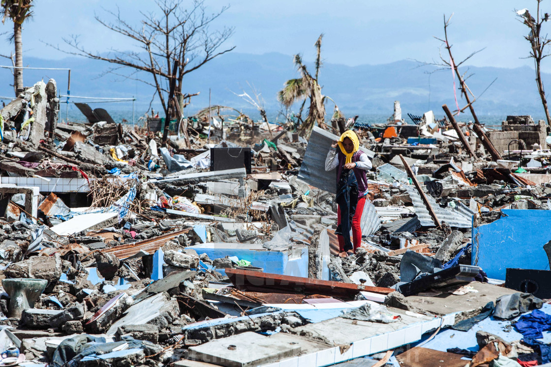 "Supertyphoon Haiyan Yolanda 2013 in Tacloban Leyte Philippines" stock image