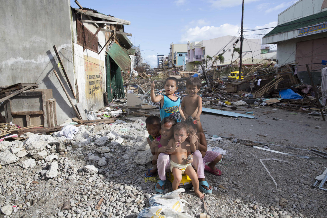 "Supertyphoon Haiyan Yolanda 2013 in Tacloban Leyte Philippines" stock image