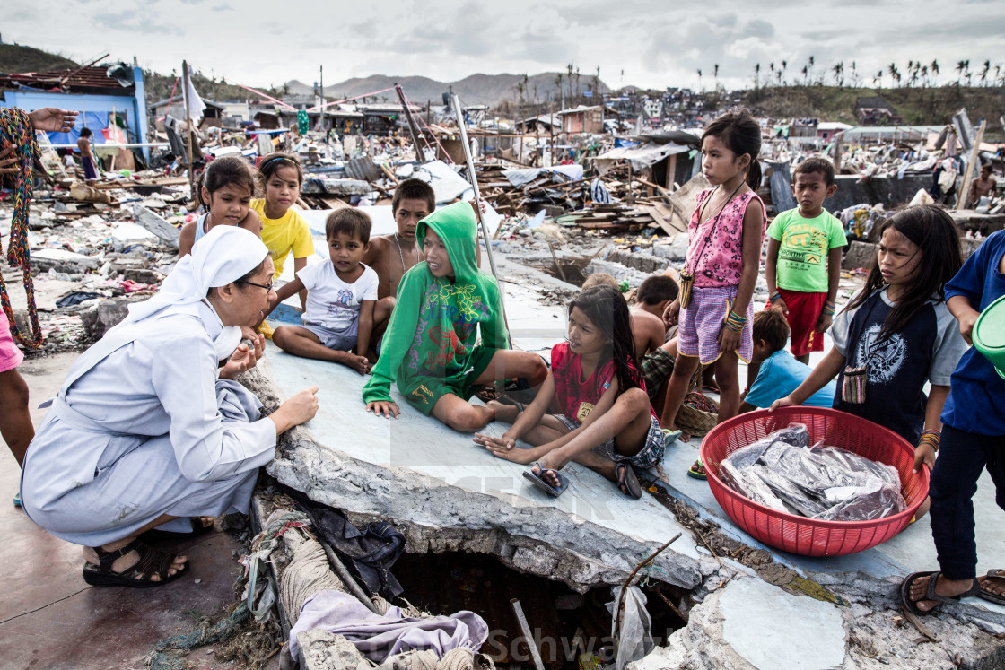 "Supertyphoon Haiyan Yolanda 2013 in Tacloban Leyte Philippines" stock image