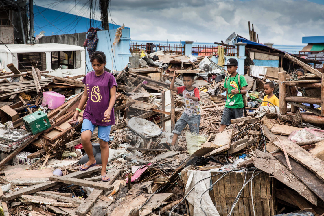 "Supertyphoon Haiyan Yolanda 2013 in Tacloban Leyte Philippines" stock image