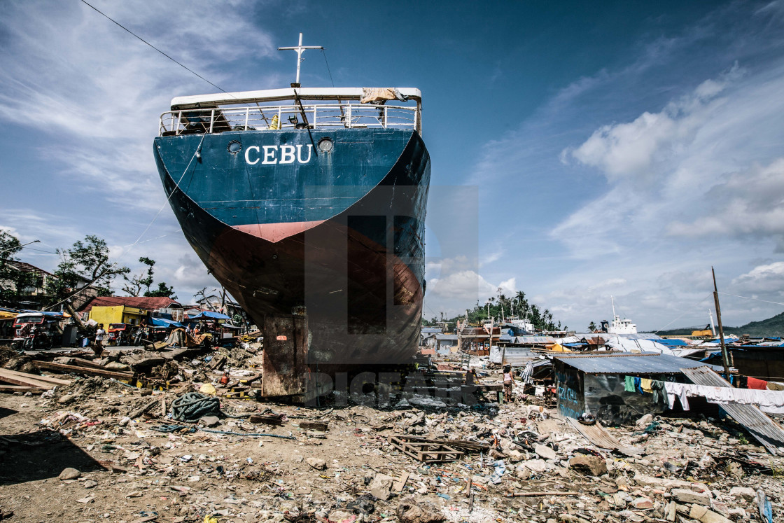 "Supertyphoon Haiyan Yolanda 2013 in Tacloban Leyte Philippines" stock image