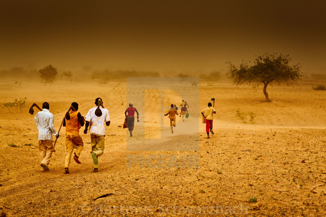 "Traditional Village in the Sahel Zone - Niger" stock image