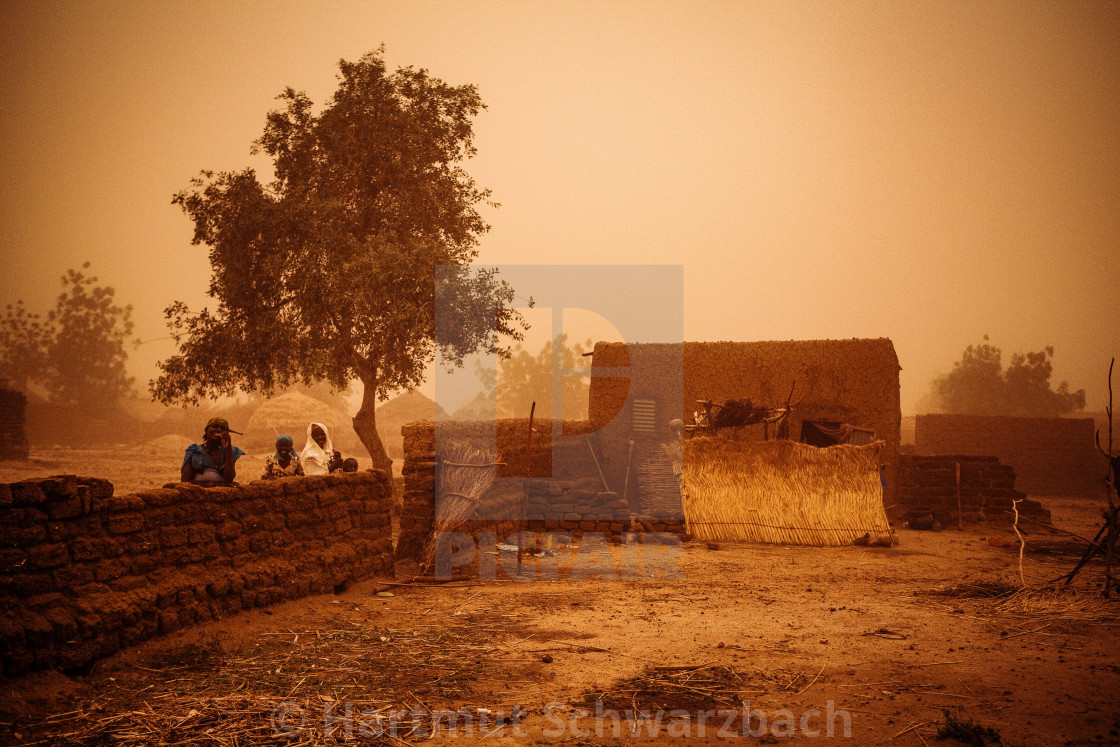 "Traditional Village in the Sahel Zone - Niger" stock image