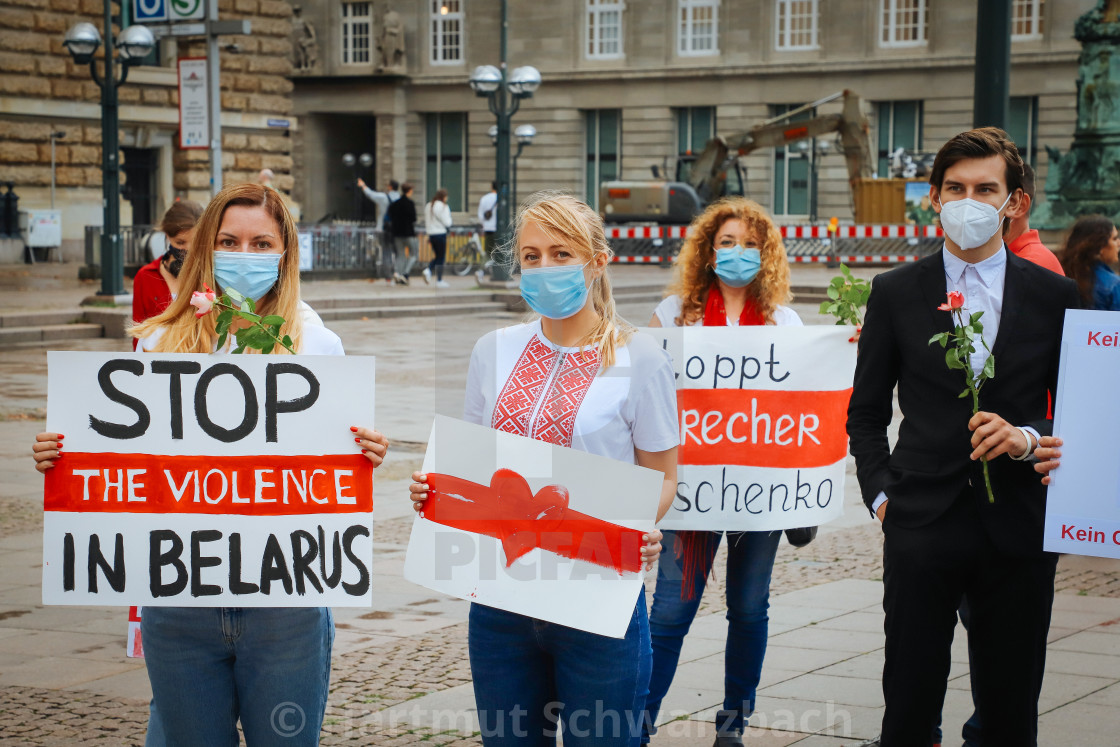 "Solidaritaetsdemo von Hamburger Belarussen gegen das Lukaschenko" stock image