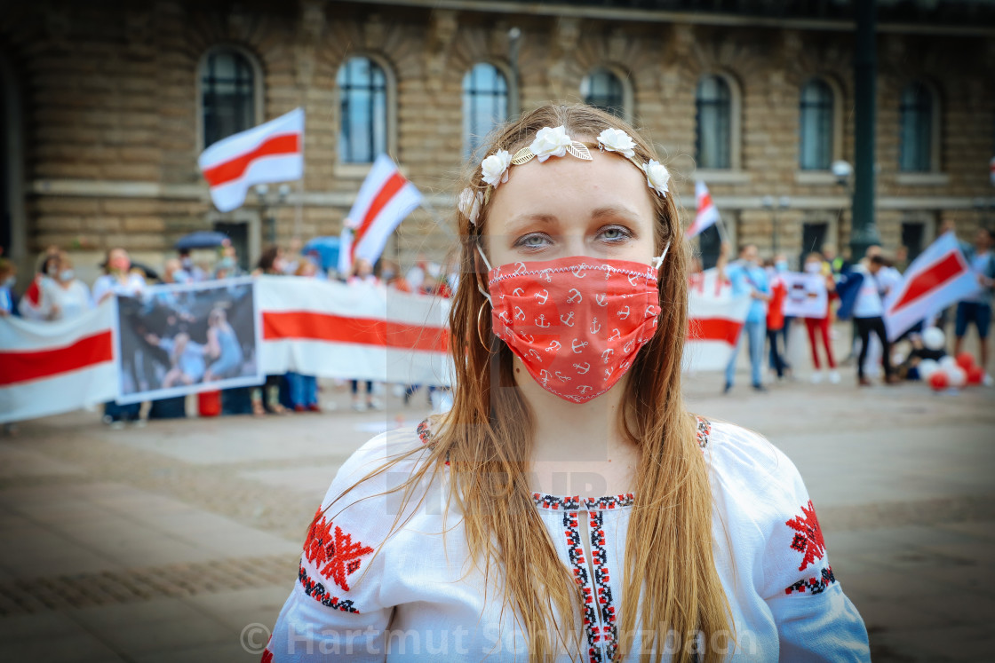 "Solidaritaetsdemo von Hamburger Belarussen gegen das Lukaschenko" stock image