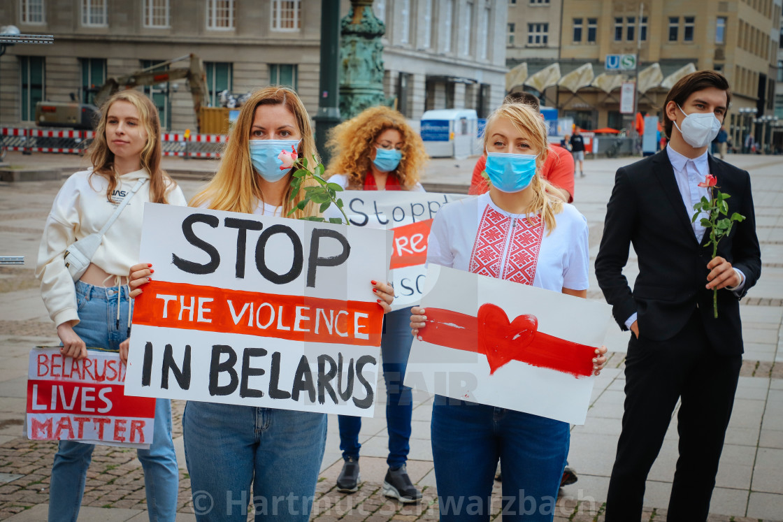 "Solidaritaetsdemo von Hamburger Belarussen gegen das Lukaschenko" stock image