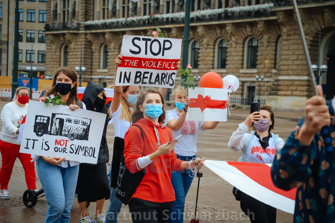 "Solidaritaetsdemo von Hamburger Belarussen gegen das Lukaschenko" stock image