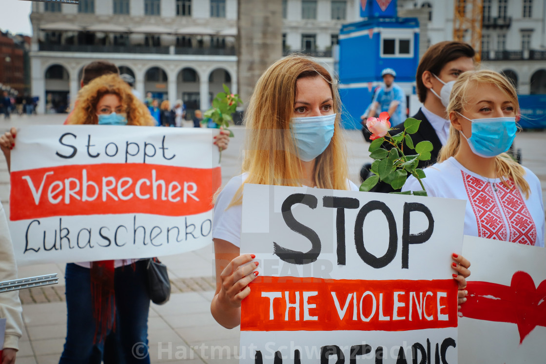 "Solidaritaetsdemo von Hamburger Belarussen gegen das Lukaschenko" stock image