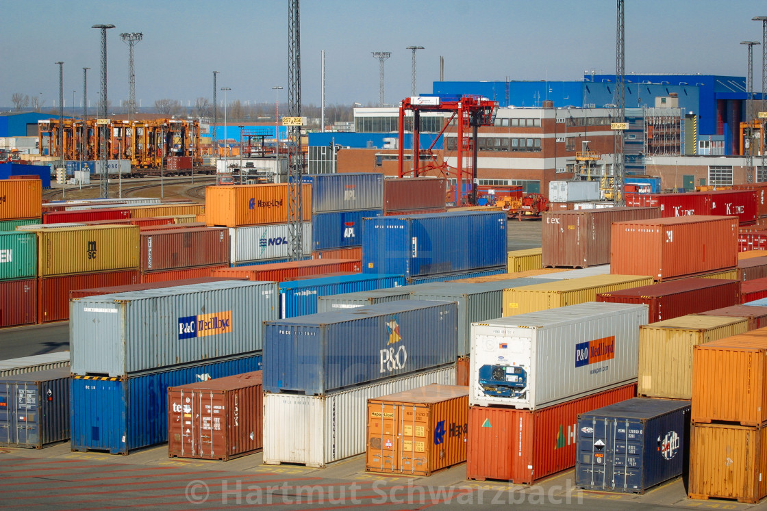 "Container Terminal in the Port of Bremerhaven" stock image