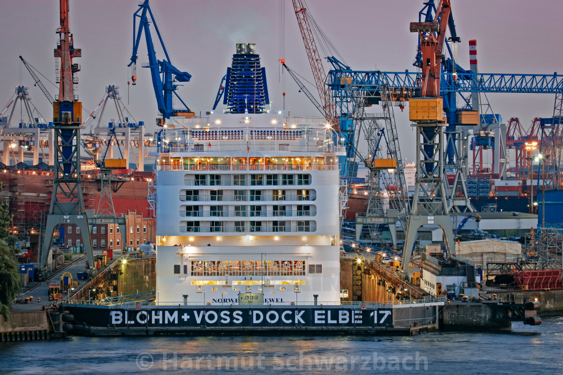 "Blohm und Voss Shipyard in the Port of Hamburg" stock image