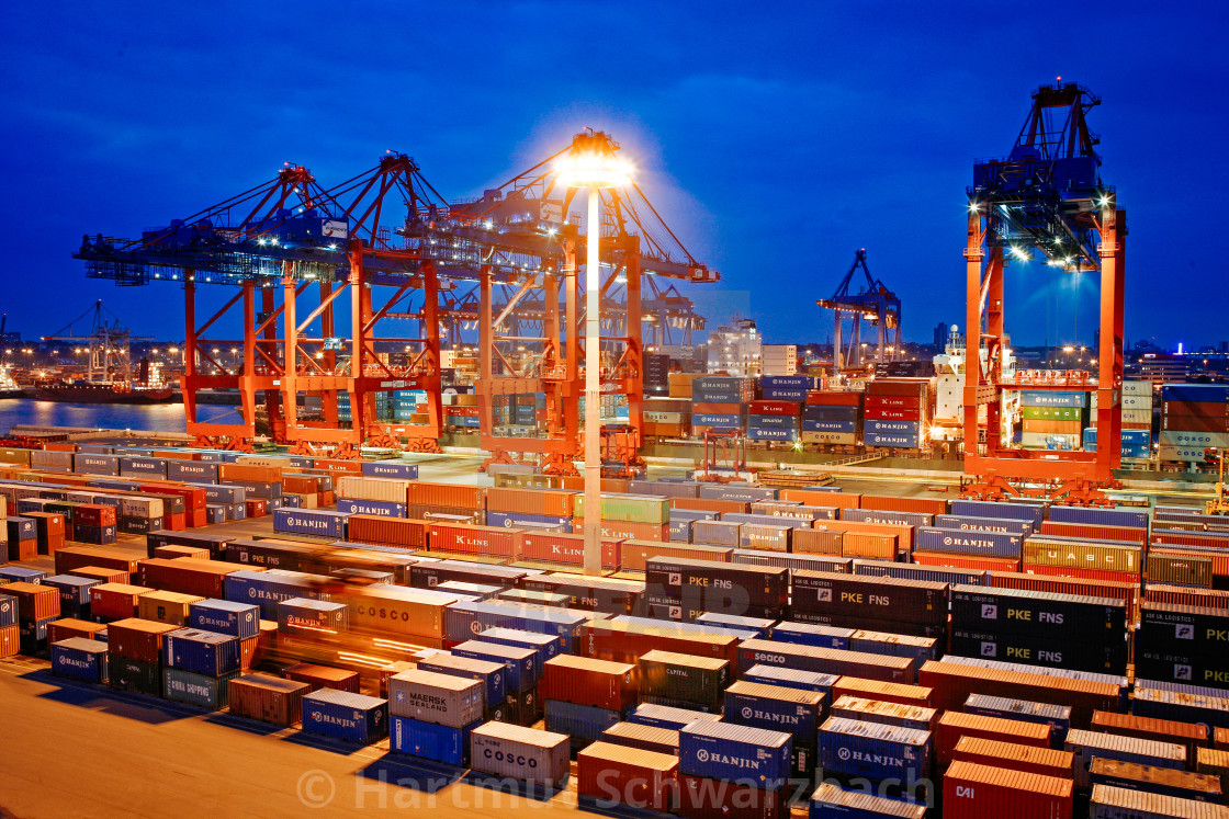 "Container Terminal in the Port of Hamburg" stock image