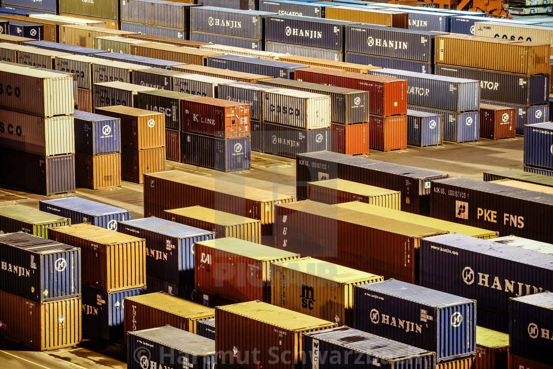 "Container Terminal in the Port of Hamburg" stock image